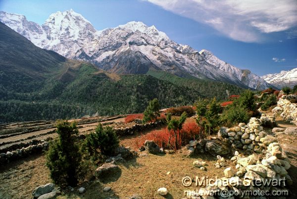 Kangtega and Thamserku from Pangboche